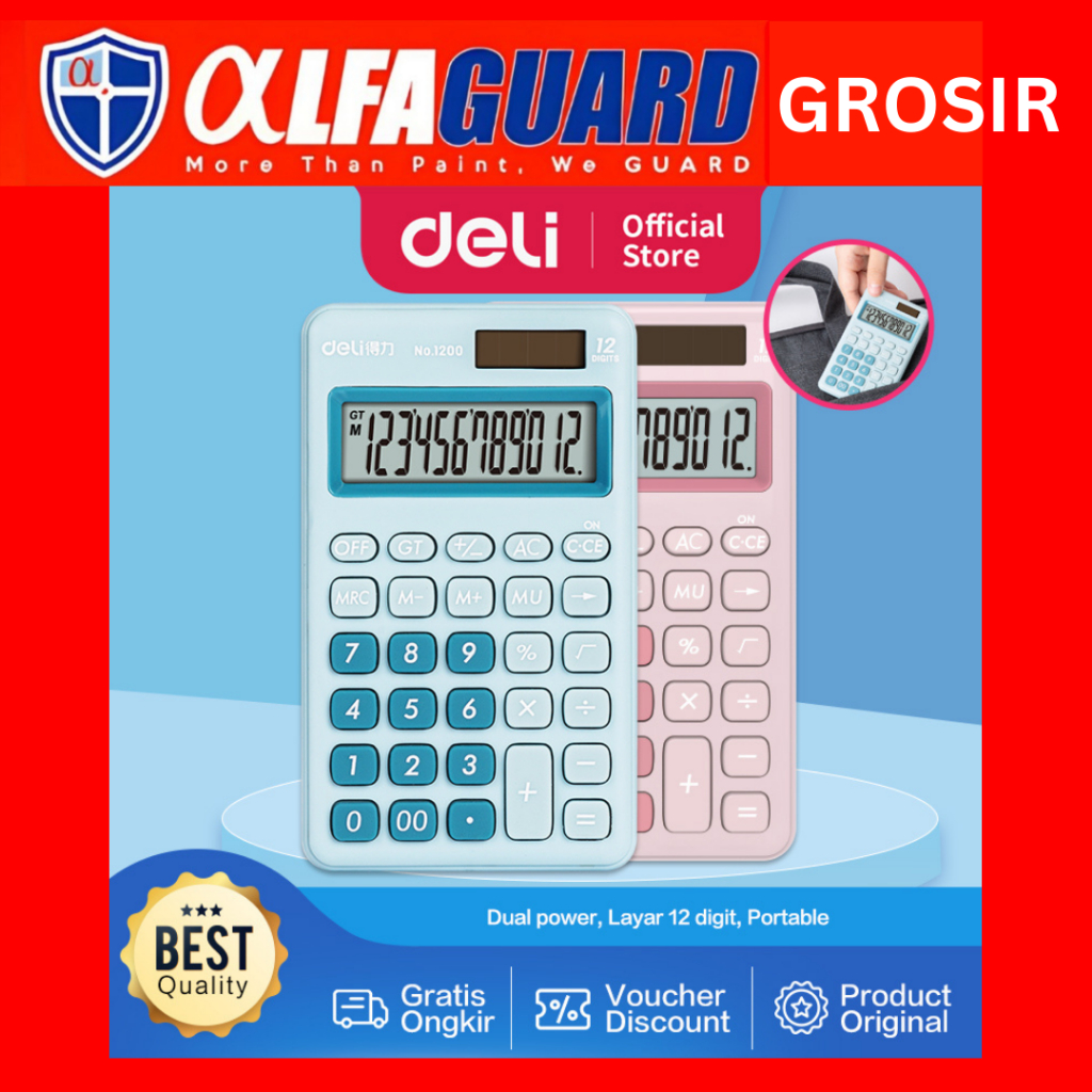 

Deli Desktop Calculator / Kalkulator meja mini portable