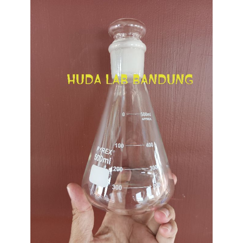 erlenmeyer tutup asah 500ml ns 34/35 pyrex