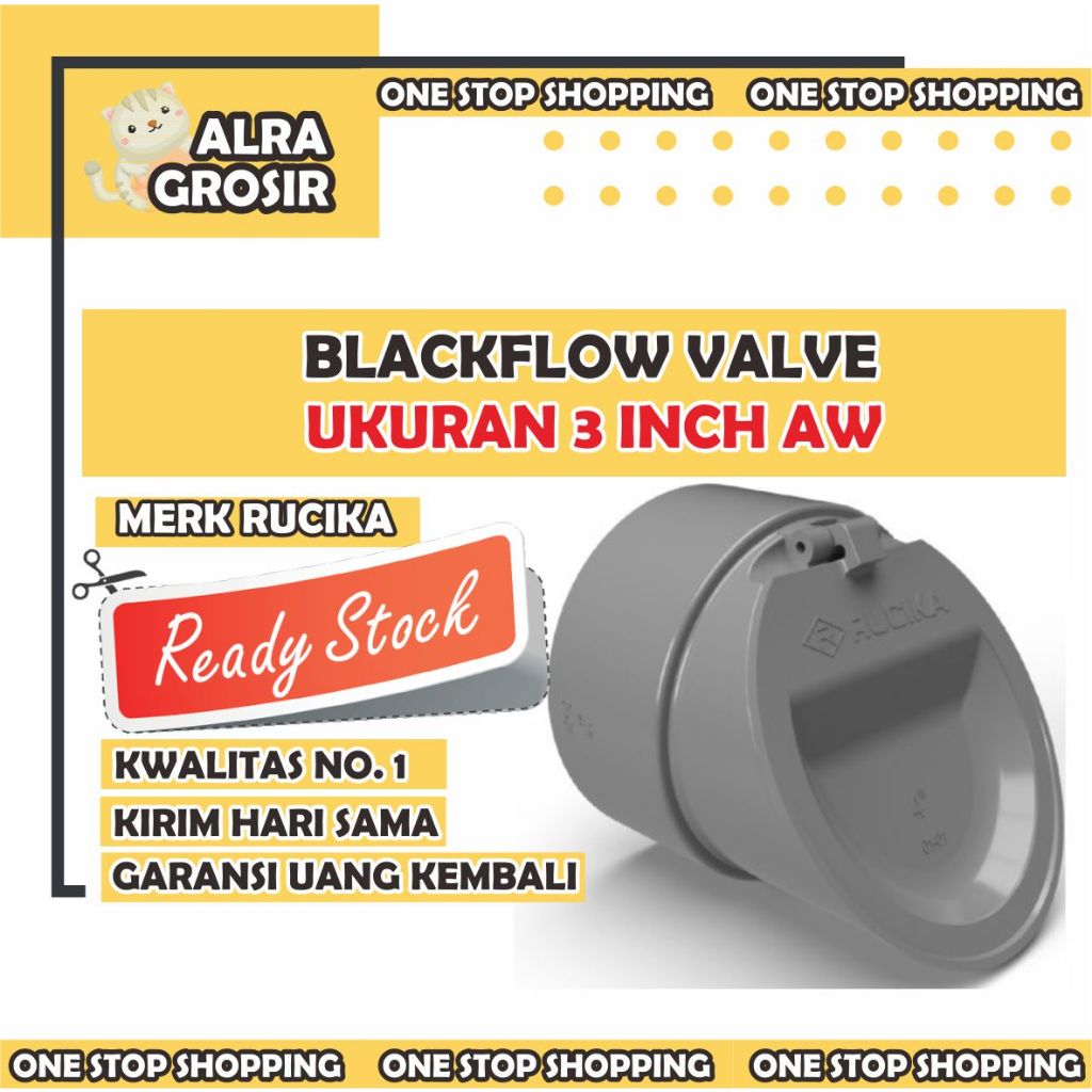 Backflow Valve 3" inch PVC Rucika