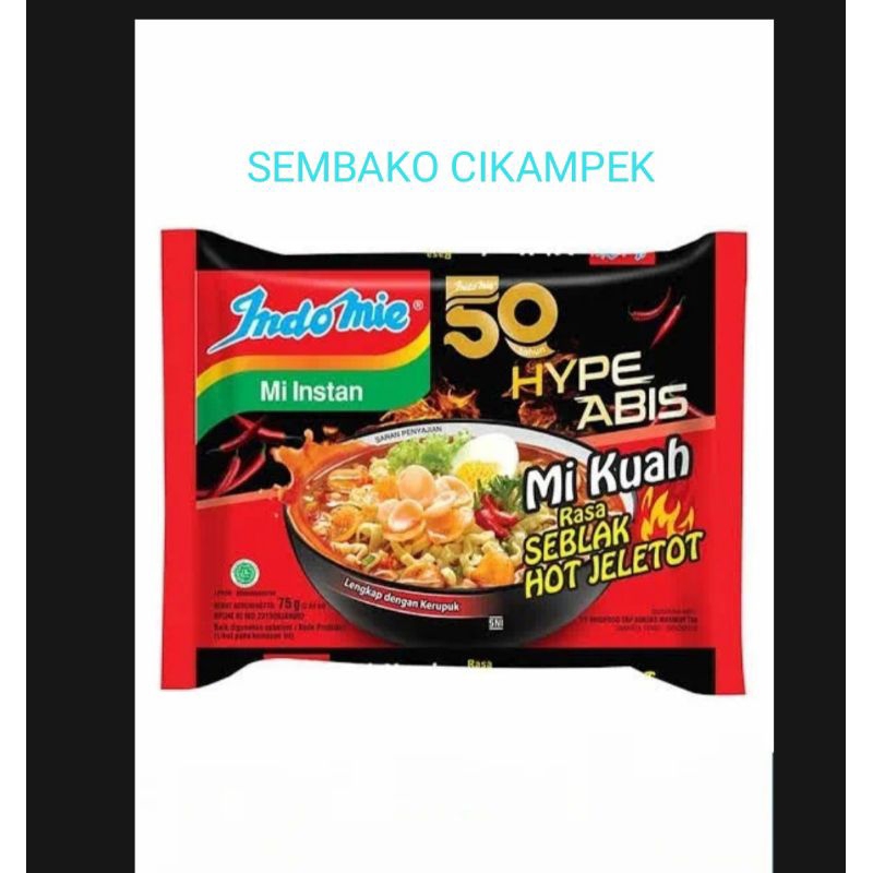 

indomie kuah seblak hot jeletot 75g Indomie Seblak Hot Jeletot 1 Pcs / Indomie Kuah Rasa Seblak Hot Jeletot 1 Bungkus / Indomie Seblak Hot Jeletot 75 gr - Indomie Hype Abis
