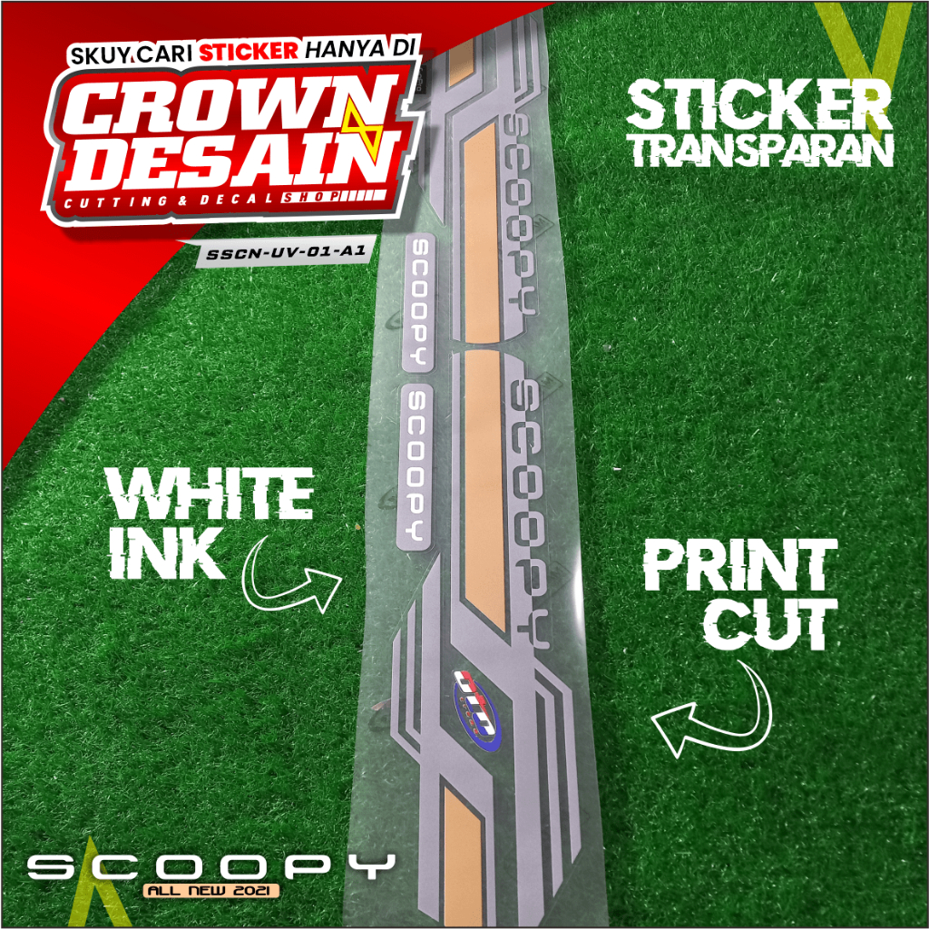 Striping Scoopy New Lis Transparan Racing - Stiker Striping Scoopy 2021 - 2023 Desain Simple - SSCN-