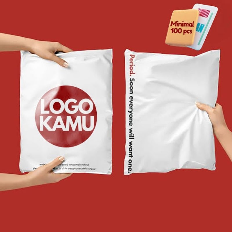 kantong plastik polimailer (min100pcs)  polimer  plastik packing kantong kresek cetak 1 warna