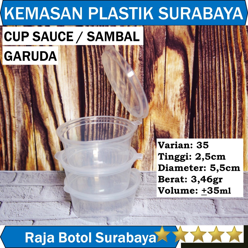 cup plastik 35ml saos thinwall 35 ml sauce gelas sambal garuda bumbu wadah sambal tempat mayo kemasa