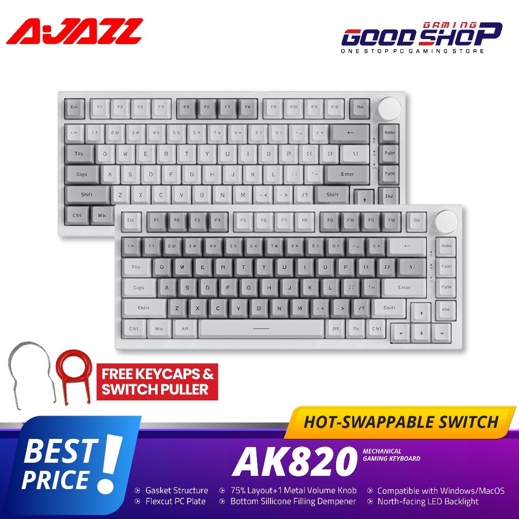 AJAZZ AK820 Dual Tone 75% Hotswappable Keyboard With Gasket Mount