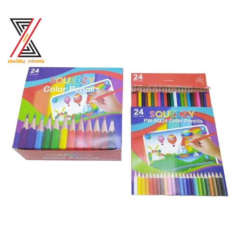 

Pensil Warna Panjang Squeezy 24 Warna / Colour Pencil