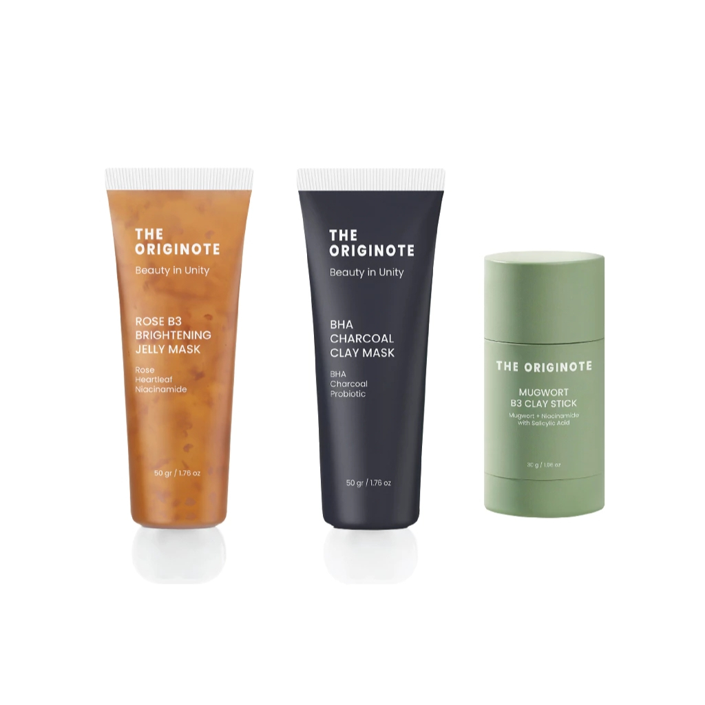 ❣️Rakkistore99❣️ The Originote Rose B3 Brightening Jelly Mask 50gr - Mugwort B3 Clay Stick - BHA Cha