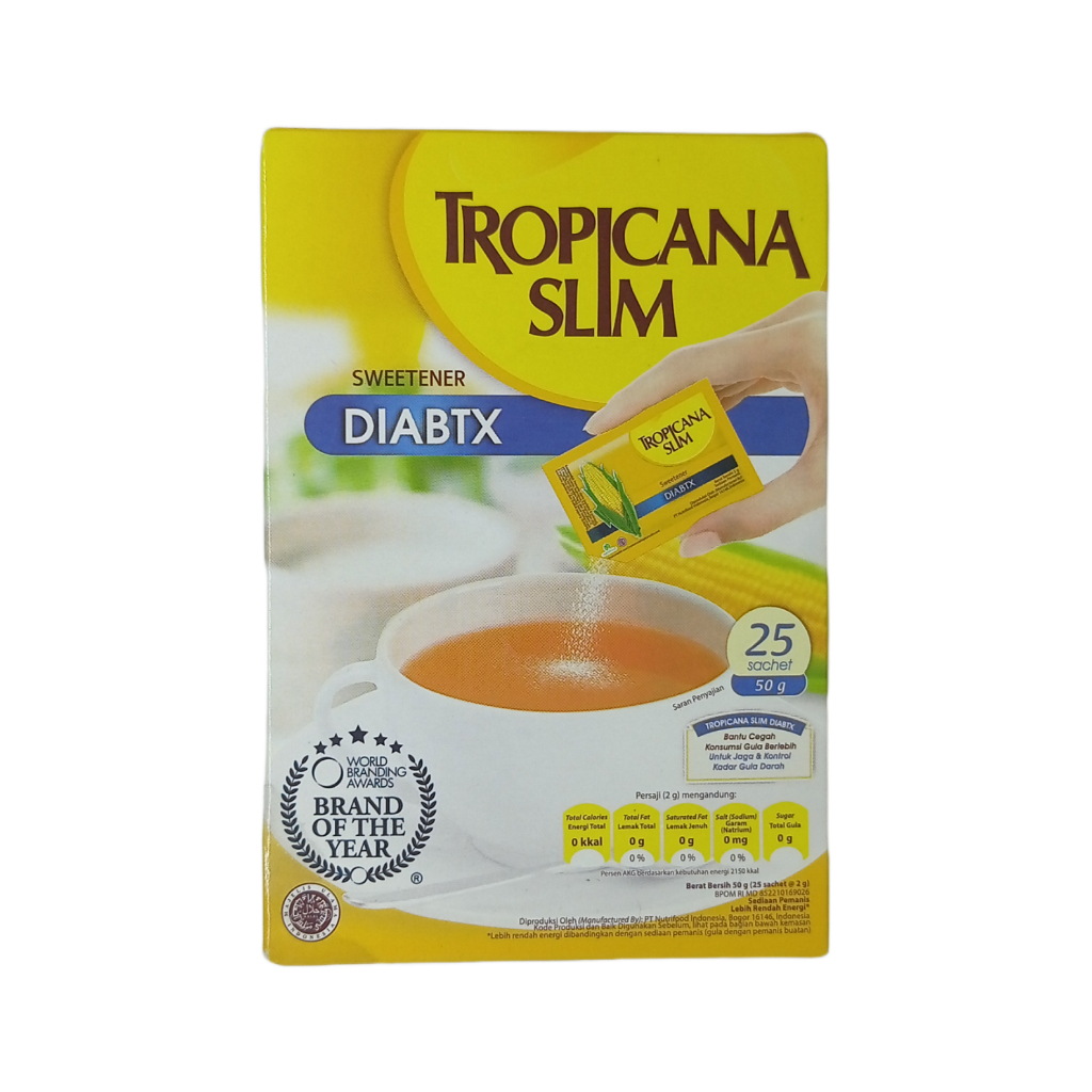 

Tropicana Slim Sweetener DIABTX netto 50 g (25 Sachet @ 2 g)