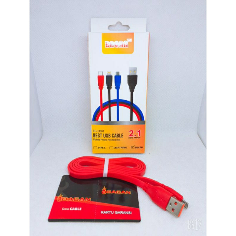 KABEL DATA KABEL CAS BAGAN BG CD01 MICRO USB V8