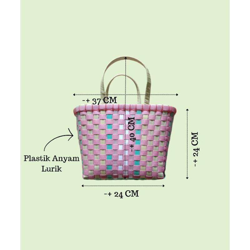 [BM] Tas Keranjang Plastik Anyam Lurik | Tas Keranjang Jinjing
