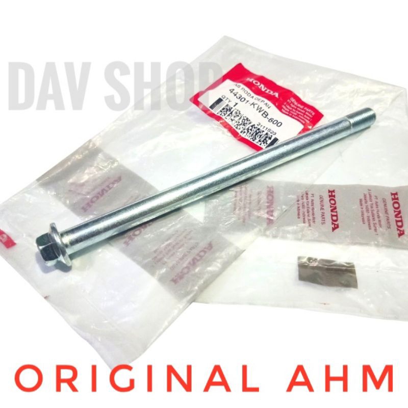 BOLT/BAUT AS RODA DEPAN BLADE KARBU BLADE 110 BLADE 125 REVO ABSOLUTE ORIGINAL AHM 44301KWB600