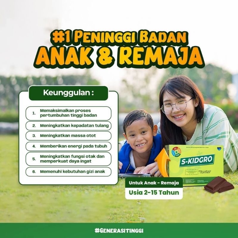 

S-KIDGROW Asli Susu Penambah Tinggi Badan Anak Terbaik - 2 Box