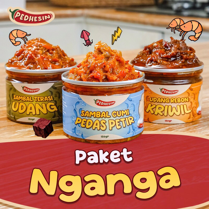 

Paket Nganga Ceria,sambal/cumi/terasi/udang