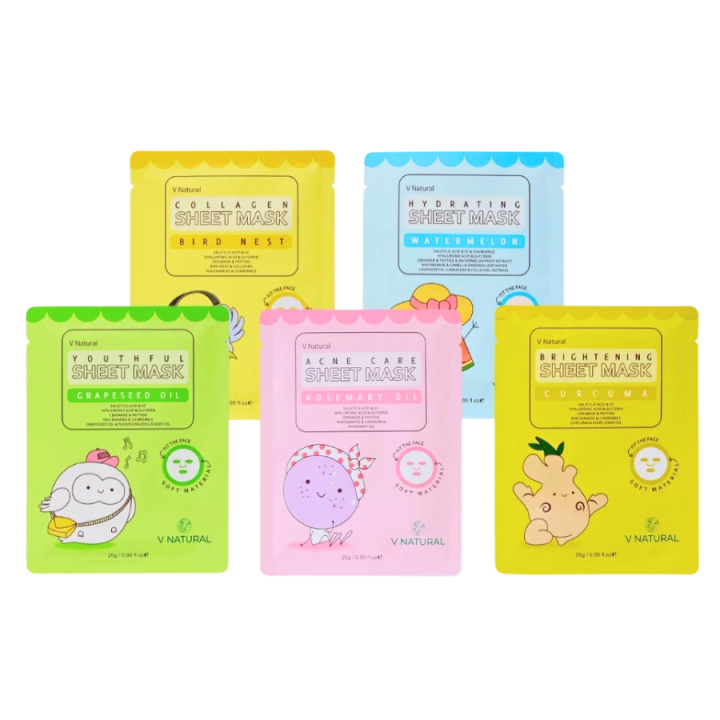 V NATURAL SHEET  MASK 25GR / MASKER WAJAH