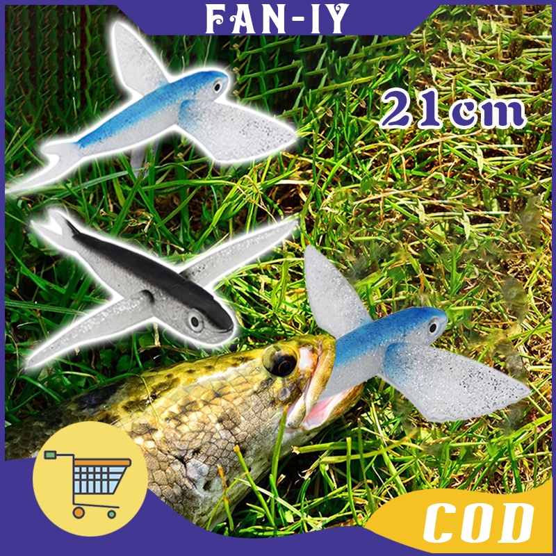 21CM Umpan Pancing Tiruan Bentuk Ikan Karet Soft Lure Bentuk Ikan / Fishing Lure Ikan Bersayap Besar
