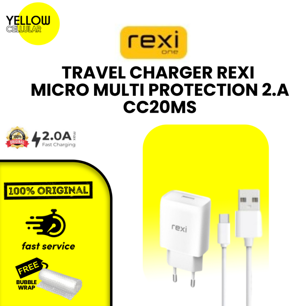 CHARGER REXI MS 1.5A FAST CHARGING CHARGER 2A SINGLE OUTPUT WITH MICRO CABLE CC20 - MS REXI