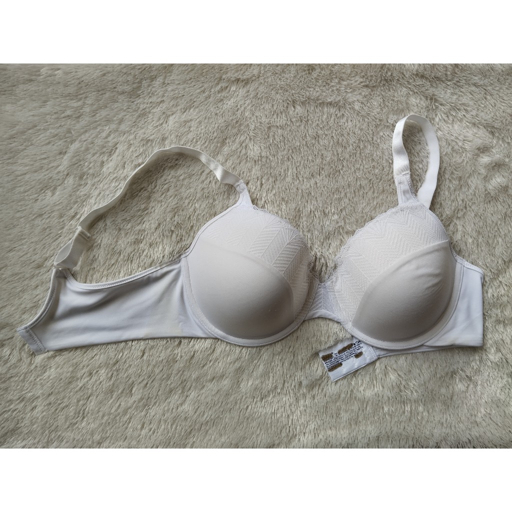 BALI BRA BY MAIDENFORM BRANDED SATIN BRA PAKAI BUSA TIPIS PAKAI KAWAT LACE ATAS SIZE 36C (C80) 38C (