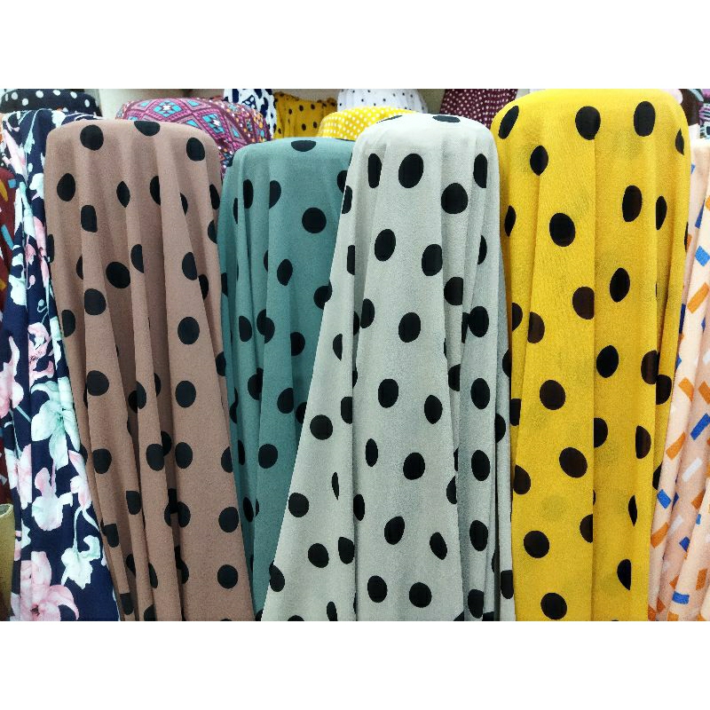 Kain/Bahan ceruty babydoll motif polkadot//ceruti babydolll