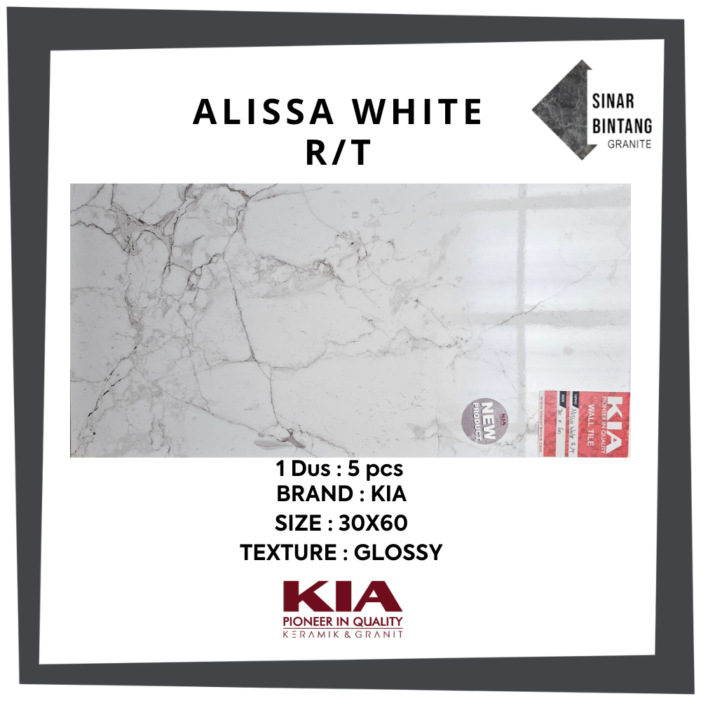 Keramik Dinding | Keramik Cutting 30X60 Alissa White KIA
