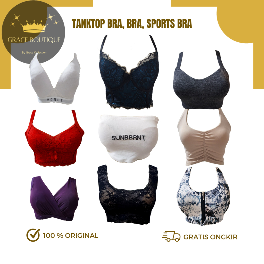 Tanktop Bra/ Bra/ Sportsbra With Cup Wanita Korea