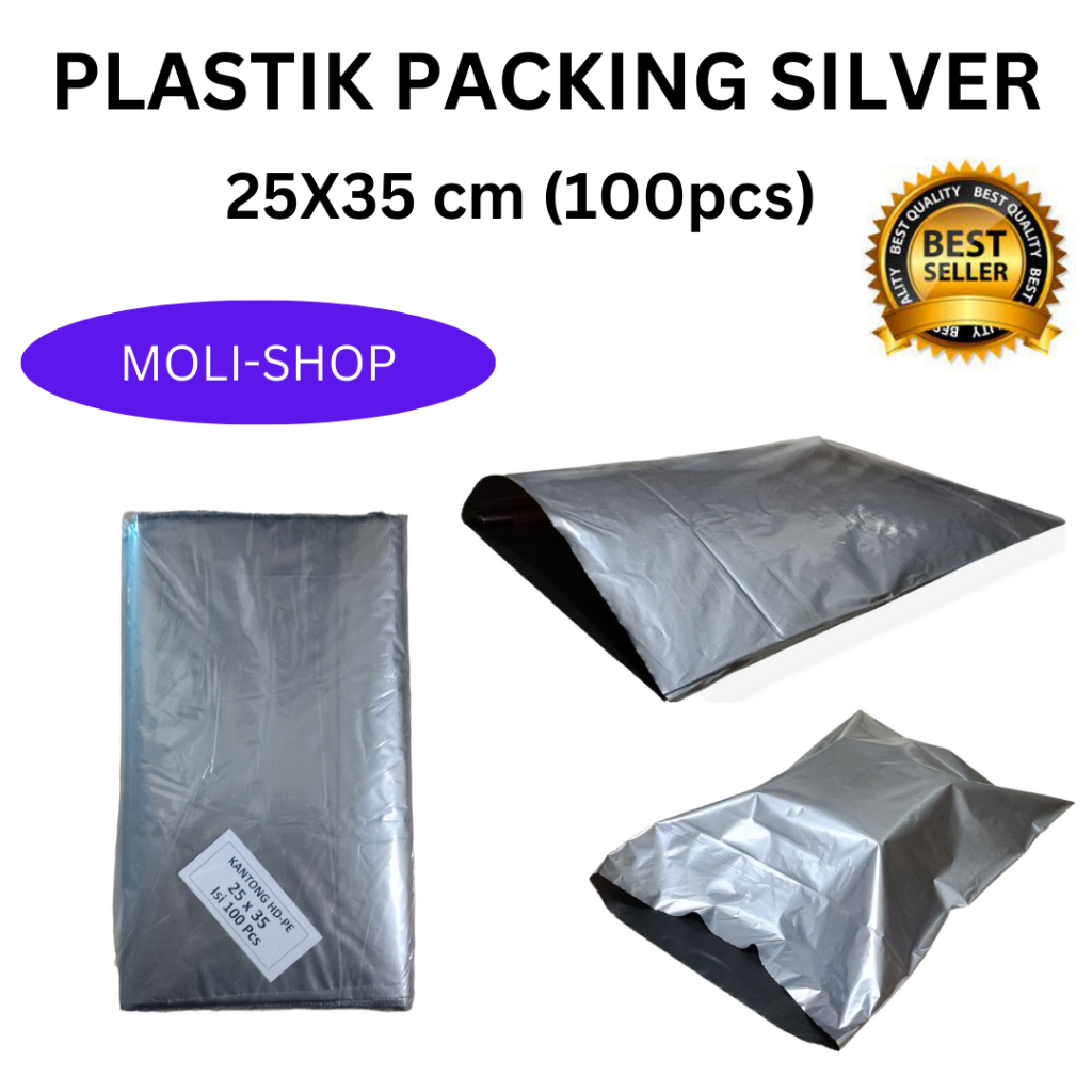 

Plastik Packing Silver uk 25x35, HD packing, Kantong bungkus Paket, Plastik Packing online