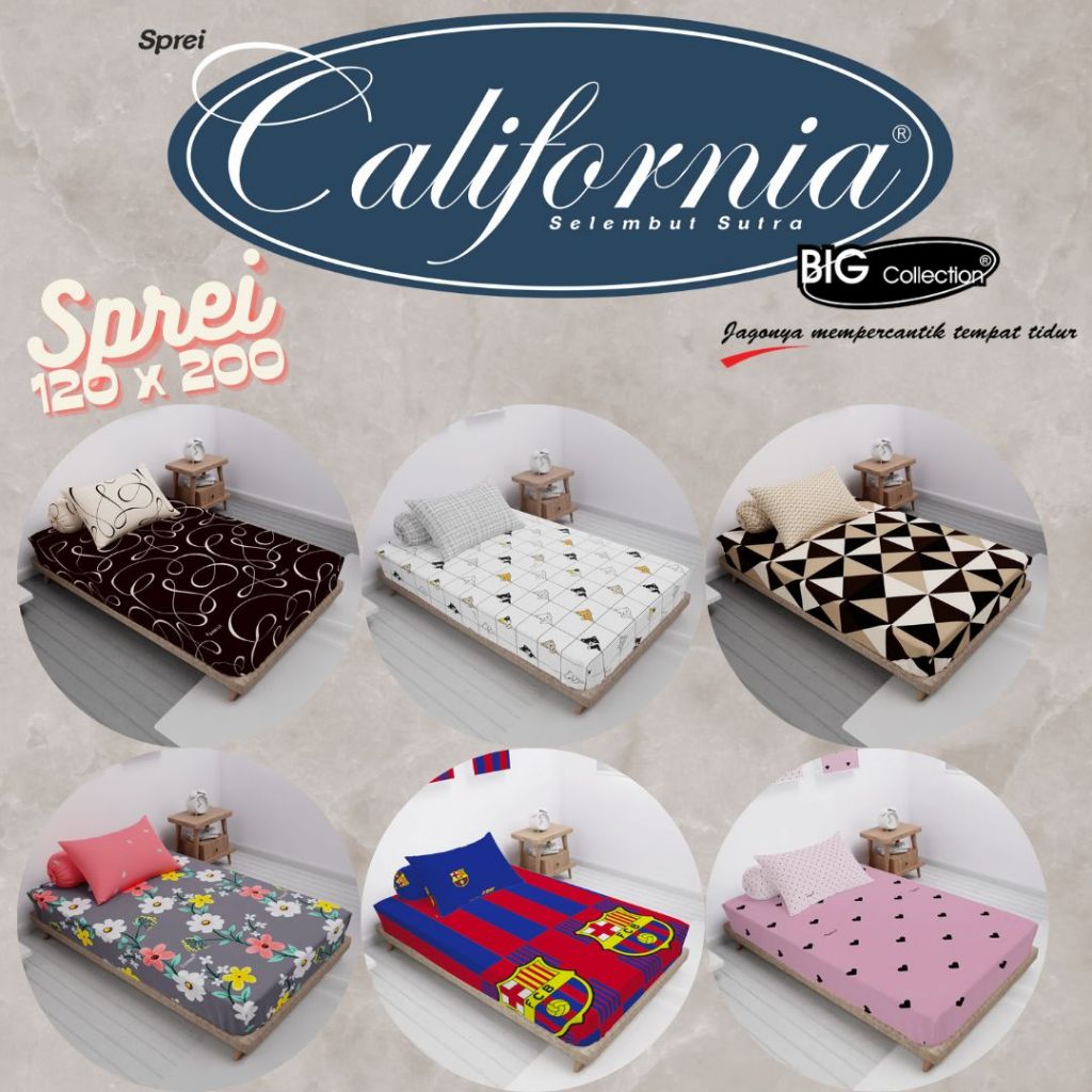 Sprei Single California From My love Ukuran 120 x 200 dan 100 x 200