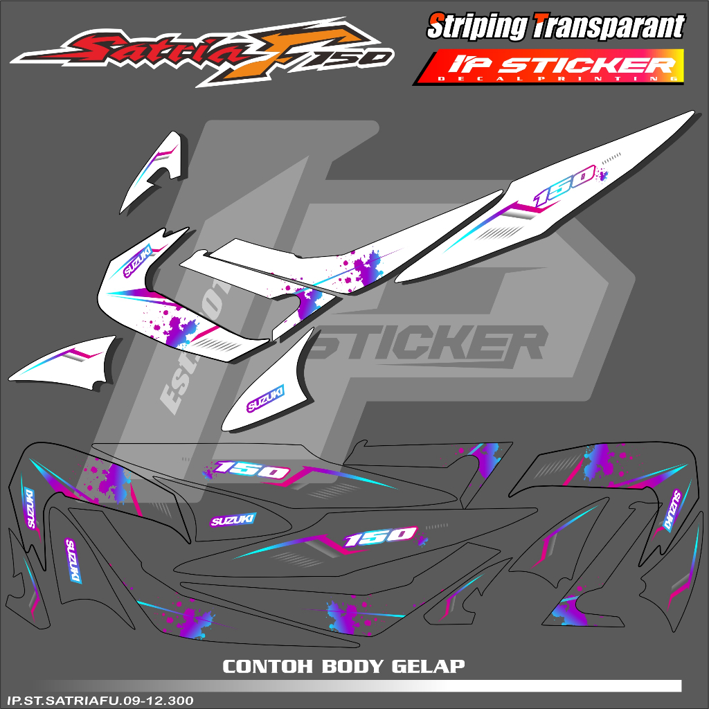 SATRIA FU 2009-2012  (COD) STIKER STRIPING MOTOR SUZUKI SATRIA FU 2009-2012 - STIKER LIST GRAFIK SIM