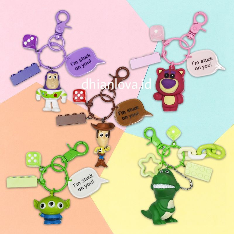 Dhianlova Gantungan Kunci Toy Story / Keychain Toy Story Lotso Woody Buzz Alien Rex