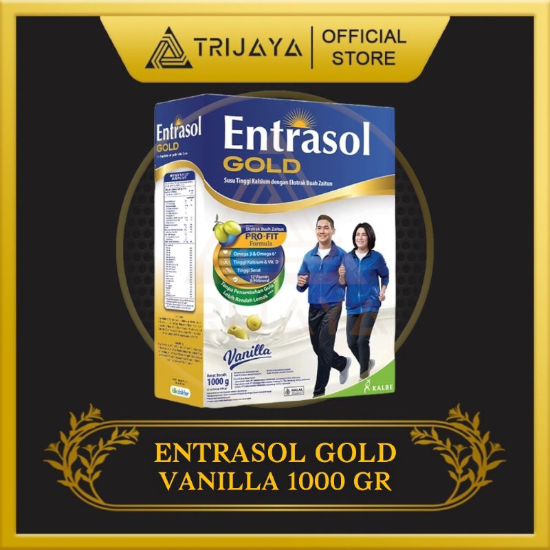 

Entrasol Gold Vanilla 1000 gr / 980 gr / 1 kg Vanila - Susu Kalsium Kesehatan Tulang Calcium Kalbe 1000gr / 1kg