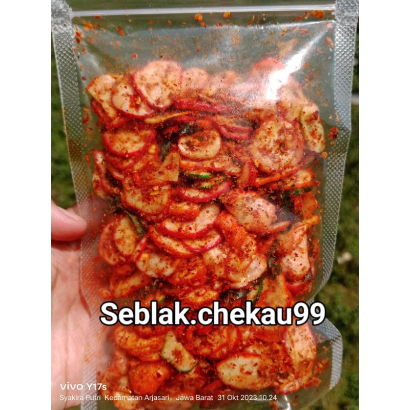 

100gr seblak bantat kerupuk bawang kerupuk bulat extra pedas daun jeruk