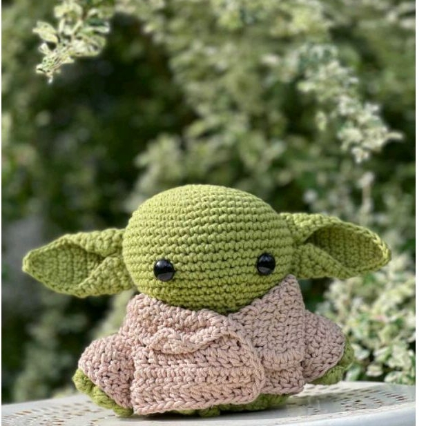 READY Boneka Grogu Baby Yoda Rajut Handmade Crochet Doll Amigurumi