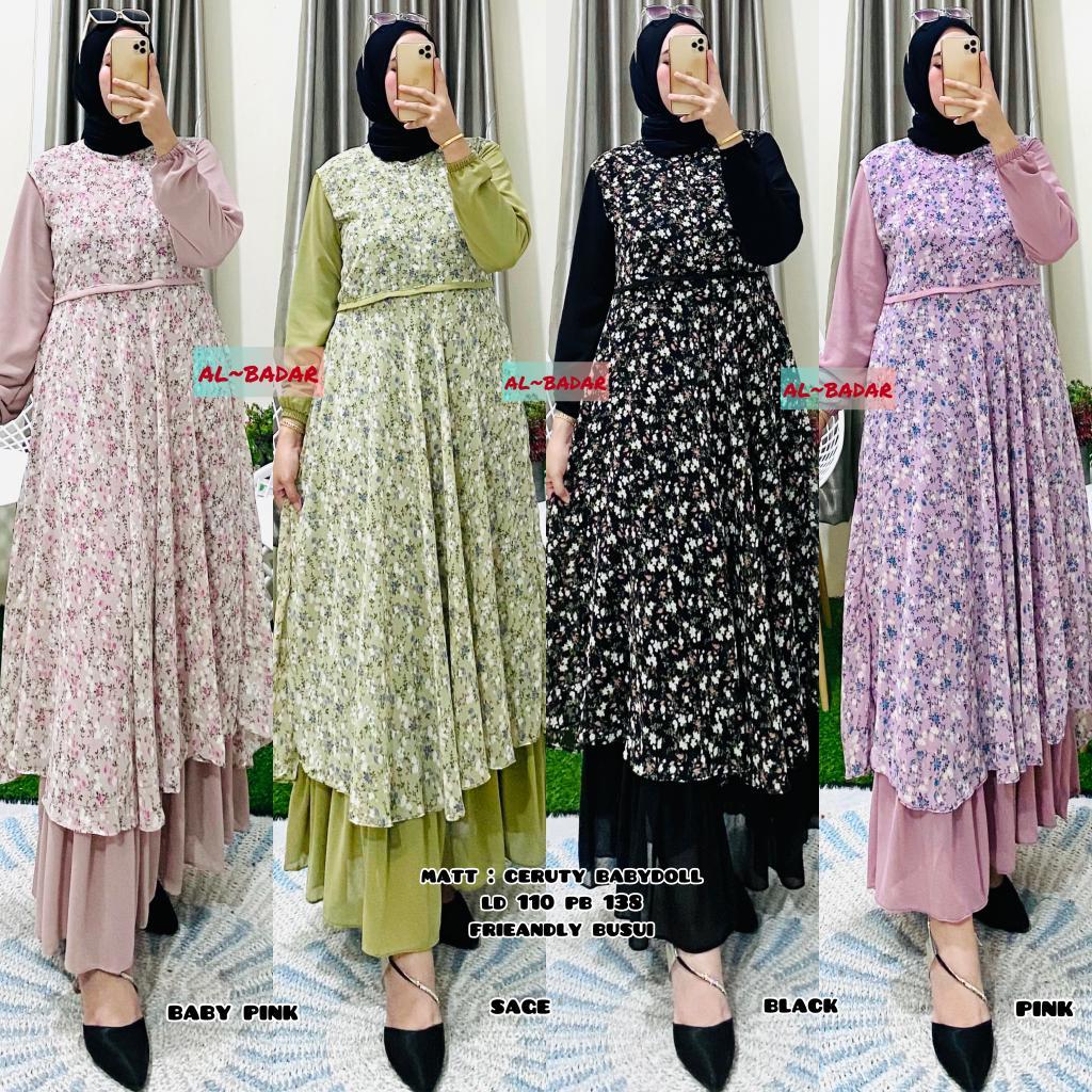 [ BISA COD ] GAMIS CERUTY BABYDOLL MOTIF MODEL 2 LAYER,DRESS CERUTY MOTIF MODEL 2 LAYER FRIEANDLY BU