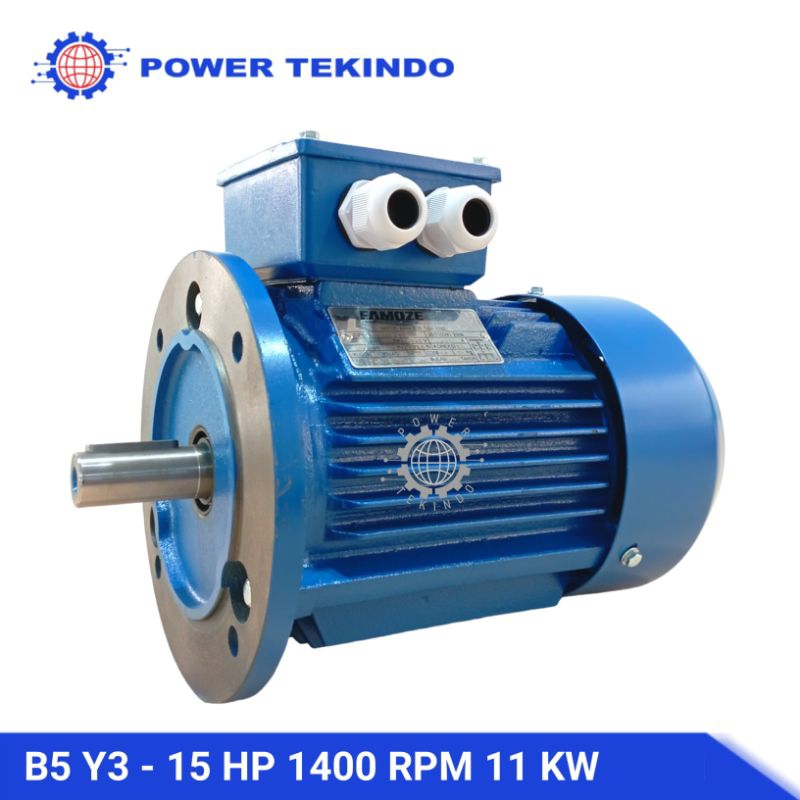 Famoze Pro Dinamo B5 3 Phase 15 HP 1400 RPM Tipe Y3 Model Flange B5 Vertikal Elektro Motor 11 KW Din