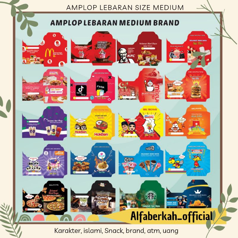 

Amplop lebaran 800 lembar 1kg size medium karakter kartun Snack atm