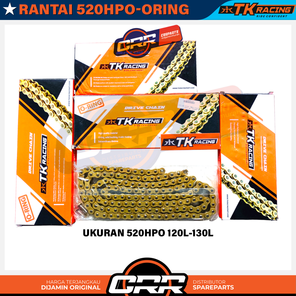 Rantai 520 HPO Oring TK Racing Ukuran 520-120L/130L Warna Gold Rantai Motor TK Racing