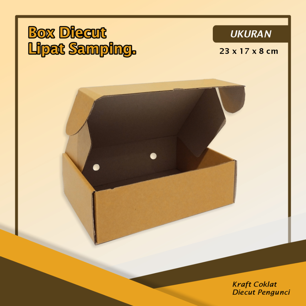 

Kardus/Box DC LS - Ukuran 23 x 17 x 8 cm - Warna Cokelat Polos Boxhampers/boxkado/giftbox