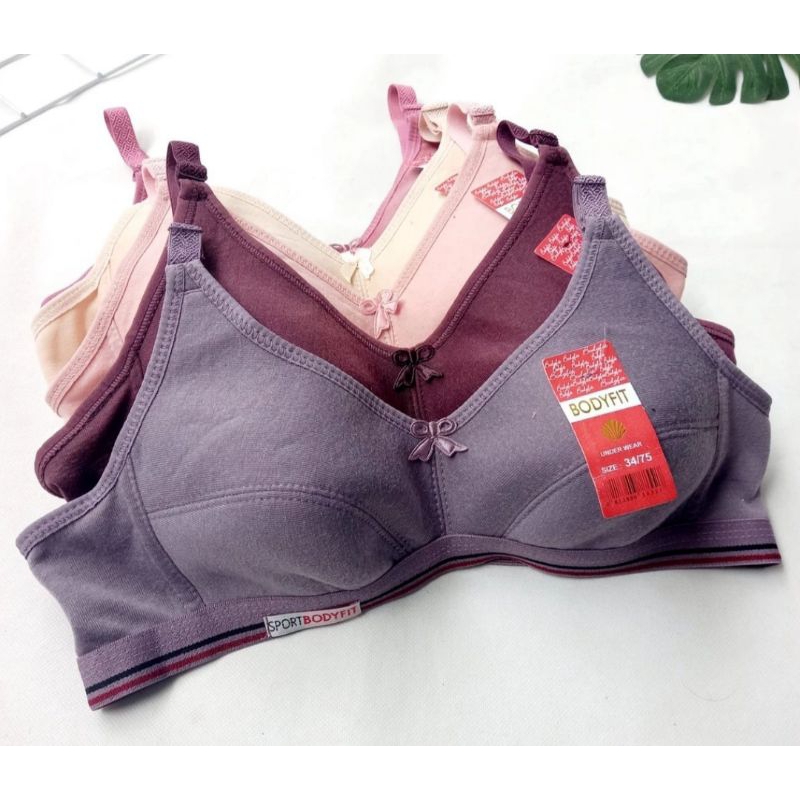 BRA SPORT BH WANITA TANPA KAWAT DAN BUSA BODY FIT /BH KAIT 3 TANPA KAWAT/BH KAIT 3 KAWAT/BH KAIT 2 T