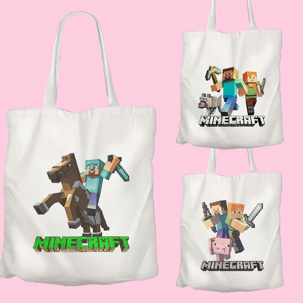 Tas Ultah Anak Tas Ultah Goodie Bag Totebag Anak Termurah Custom MineCraft