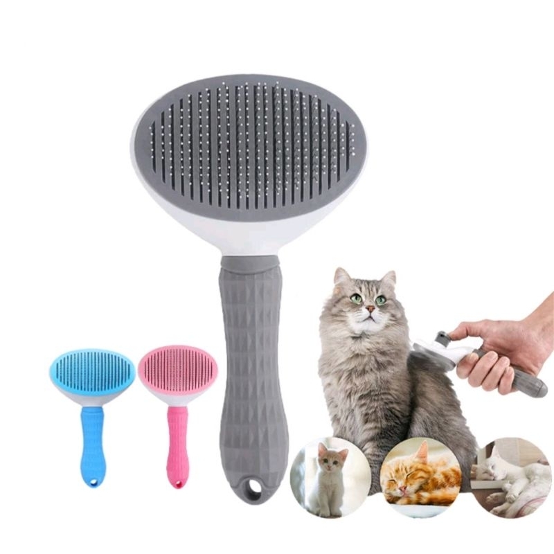 Sisir tombol otomatis penghilang bulu rontok kucing
