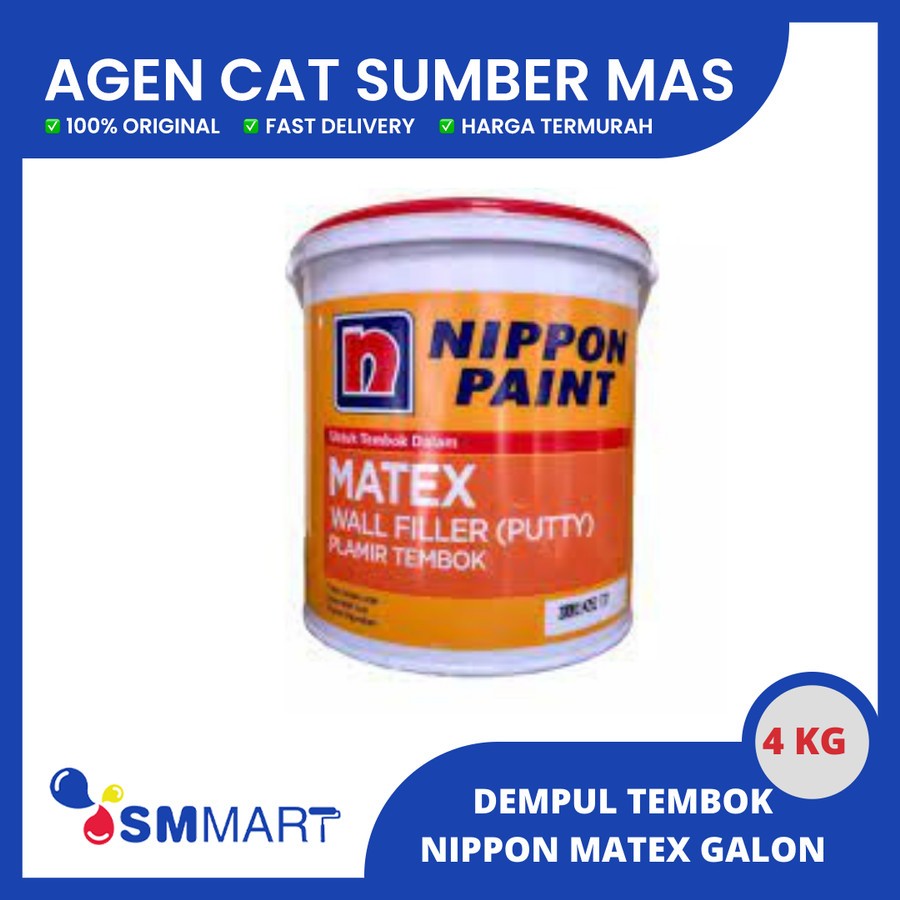 DEMPUL MATEX PLAMIR TEMBOK MATEX 4KG / MATEX WALL FILLER 4KG / MATEX WALL PUTTY / DEMPUL TEMBOK