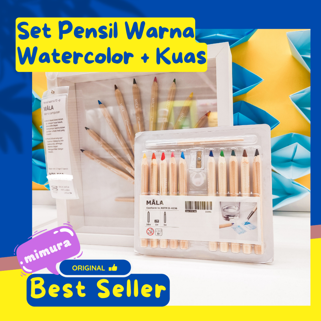 

Pensil Warna Watercolor Cat Air 10pcs + 1 Kuas Alat gambar anak IKE4