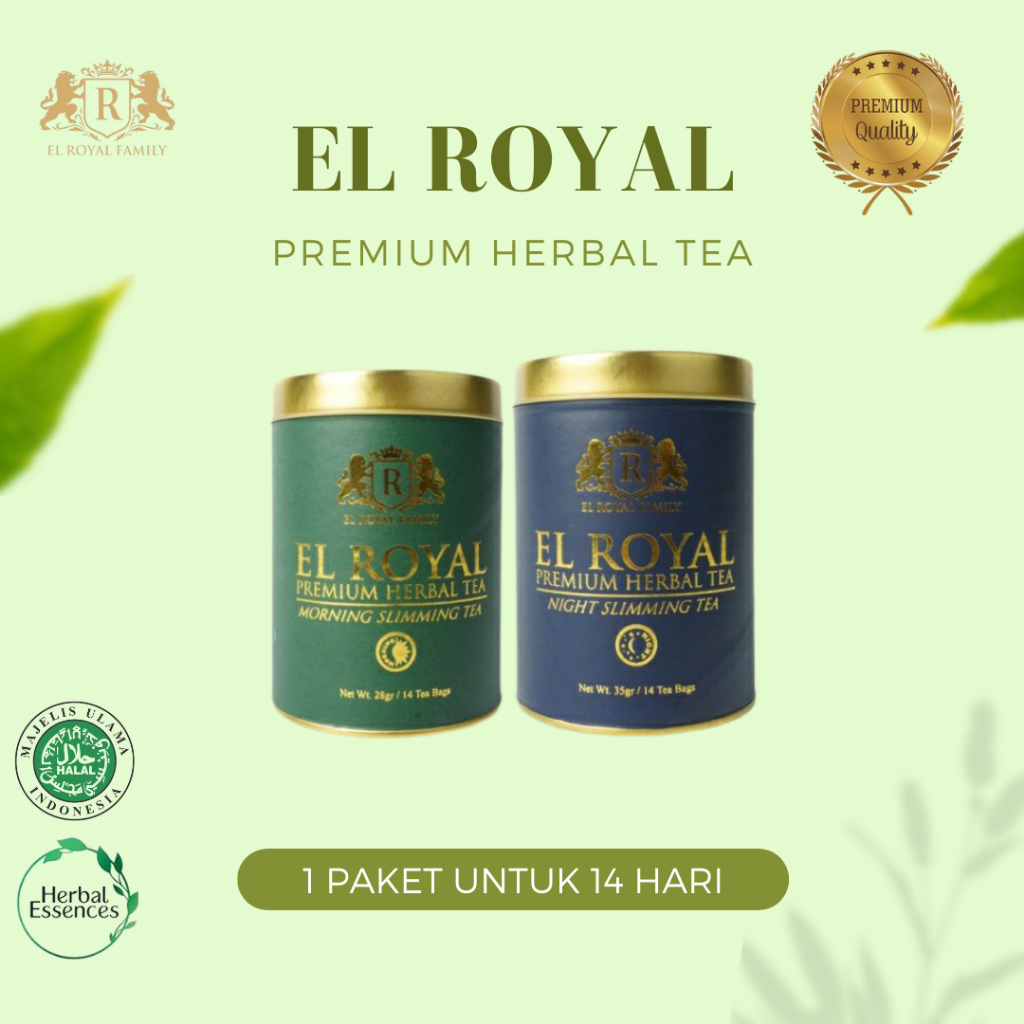 

EL ROYAL HEBAL TEA - 1 Paket Teh Diet Pagi & Malam - Mengendalikan Nafsu Makan Original