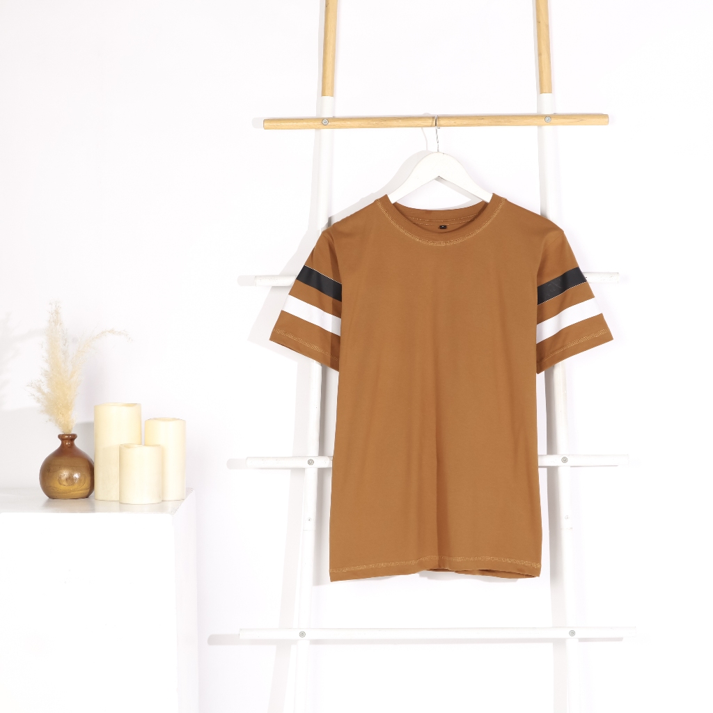 Brofash Baju Kaos Khaki Pria Terbaru 2024 Mewah Bahan Cotton Combed 24s/ Baju Kaos Pria Lengan Pende