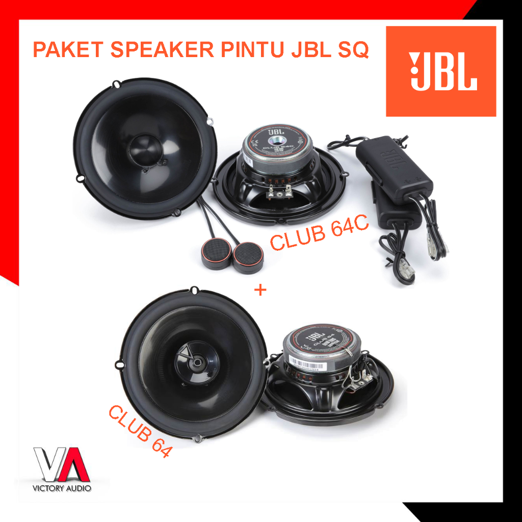 Paket Audio Mobil Full Set Speaker Pintu JBL CLUB for SQ Sound Quality Speaker Split 2-Way JBL Club 
