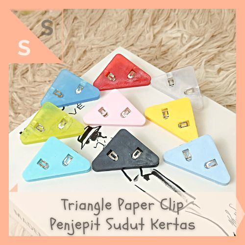 

[simplyshop] Triangle Corner Paper Clip Paperclip Binder Klip Jilid Sudut Kertas Segitiga Warna Warni Aksesoris Alat Tulis Sekolah Kantor Organizer Pastel