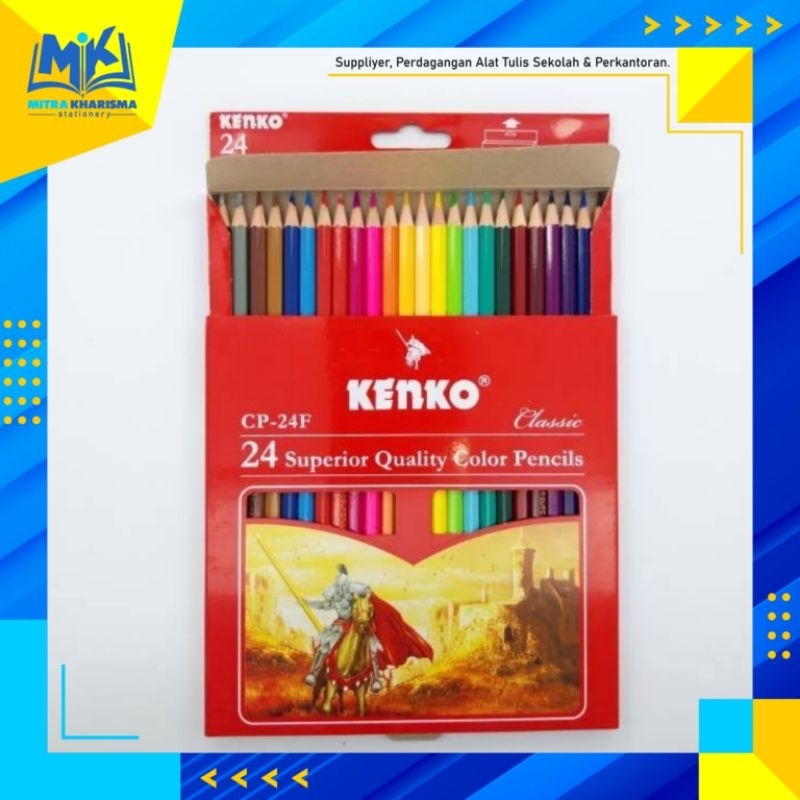 

Pensil Warna Kualitas Kayu Tinggi KENKO 24 WARNA CP-24 F (High Quality)