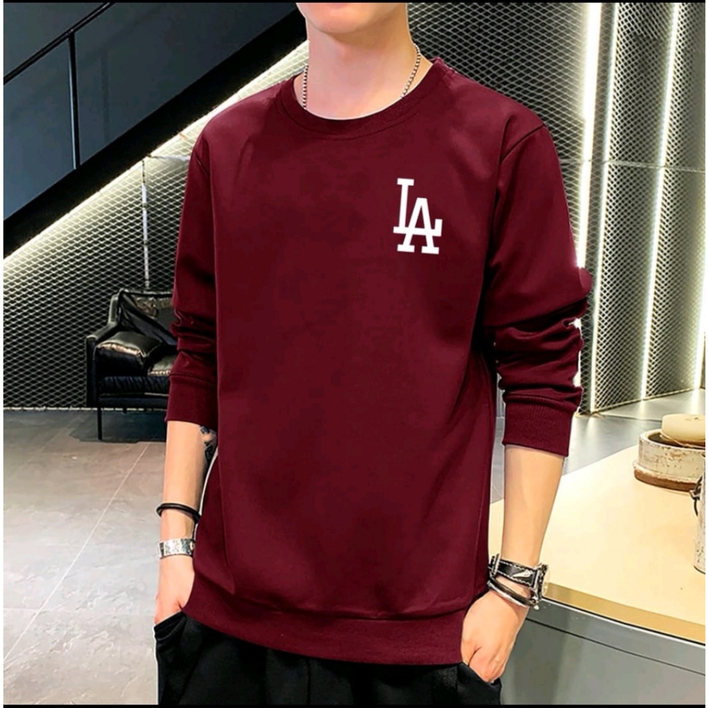 Bisa COD Sweater Keren Promo Sale Kaos Pria Kekinian LA Baju Unisex Terbaru Kaos Pria Lengan Panjang Crewneck Cowok Terlaris Los Angeles Sweter Pria Distro Kaos Oblong Murah Sweater Remaja Dewasa