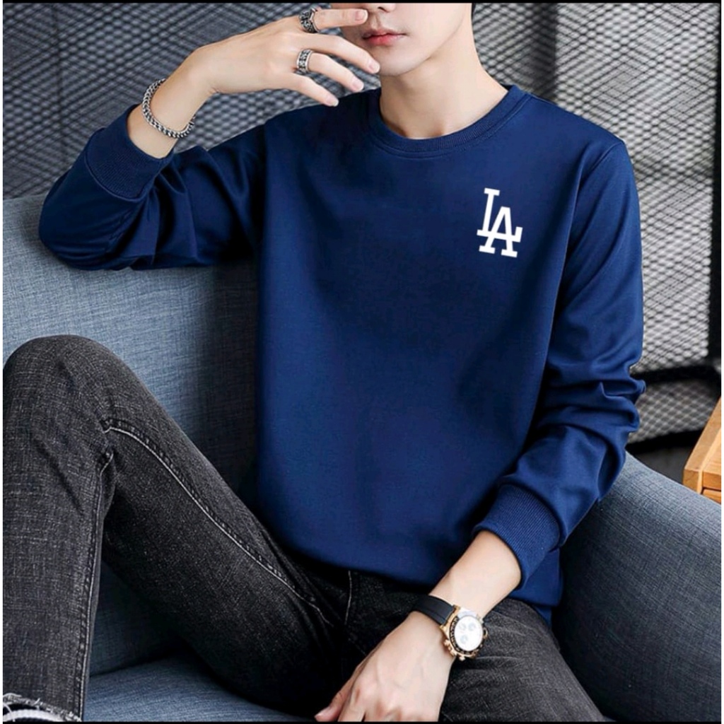 Bisa COD Sweater Keren Promo Sale Kaos Pria Kekinian LA Baju Unisex Terbaru Kaos Pria Lengan Panjang Crewneck Cowok Terlaris Los Angeles Sweter Pria Distro Kaos Oblong Murah Sweater Remaja Dewasa