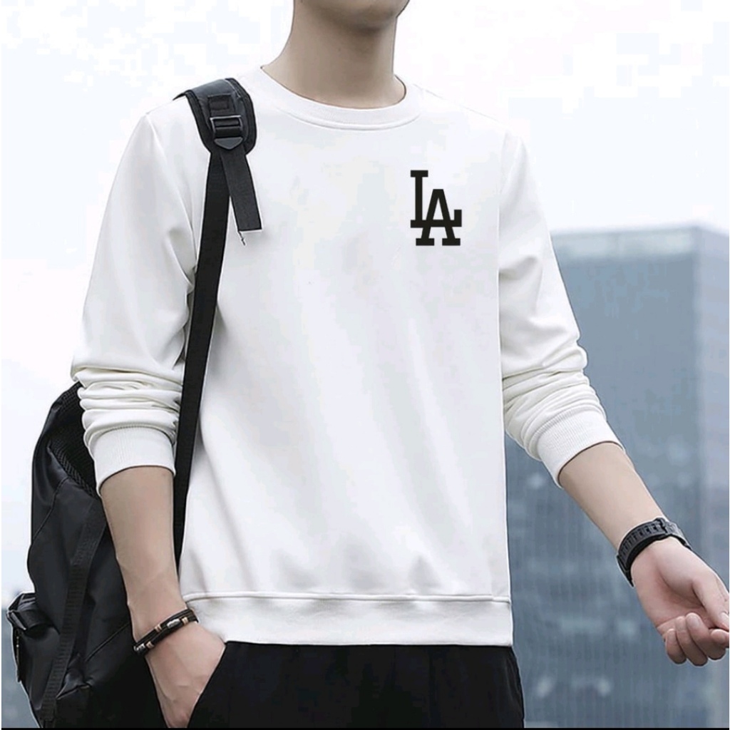 Bisa COD Sweater Keren Promo Sale Kaos Pria Kekinian LA Baju Unisex Terbaru Kaos Pria Lengan Panjang Crewneck Cowok Terlaris Los Angeles Sweter Pria Distro Kaos Oblong Murah Sweater Remaja Dewasa