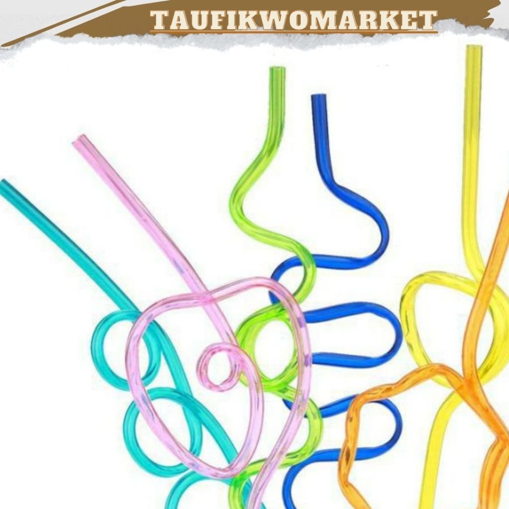 🩹🩹Sedotan Spiral Plastik Sedotan Melengkung Kawai||Sedotan Ulir Unik||Sedotan Terapi Wicara