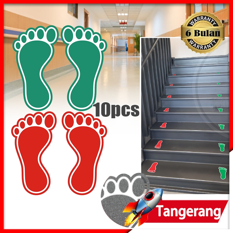 

10pasang 15cm Stiker Tapak Kaki / Stiker Jaga Jarak / Sticker Kaki Anti Slip Untuk Tangga Sticker Pengatur Akses Pengunjung